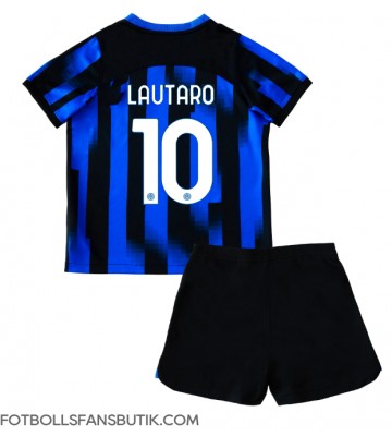 Inter Milan Lautaro Martinez #10 Replika Hemmatröja Barn 2023-24 Kortärmad (+ Korta byxor)